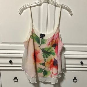 Rue 21 spaghetti strap layered floral ladies Large top preowned